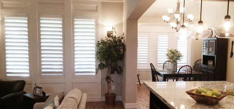 Las Vegas shutters in kitchen and great room